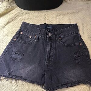 Ripped Black Denim Shorts
